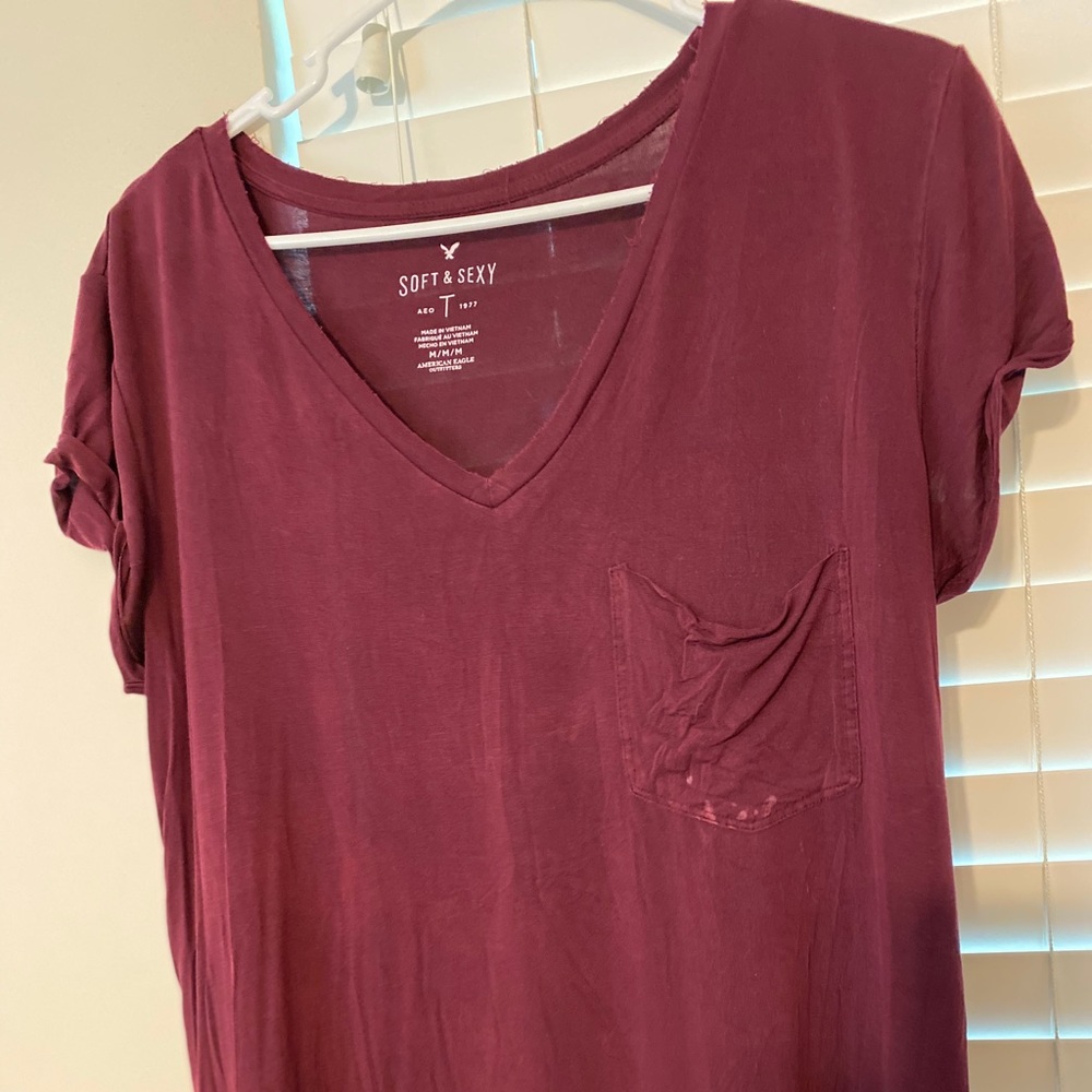 AE ‘soft & sexy’ pocket tee with cuffed sleeves